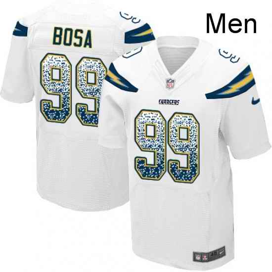 Men Nike Los Angeles Chargers 99 Joey Bosa Elite White Road Drift Fashion NFL Jersey